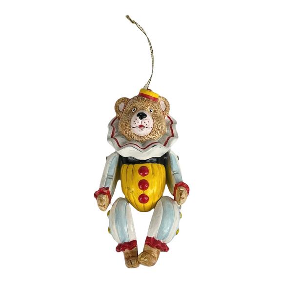 VTG 80s Vandor Wooden Bear Circus Clown ORNAMENT 5" Christmas Jointed Wiggle Man - Picture 4 of 4